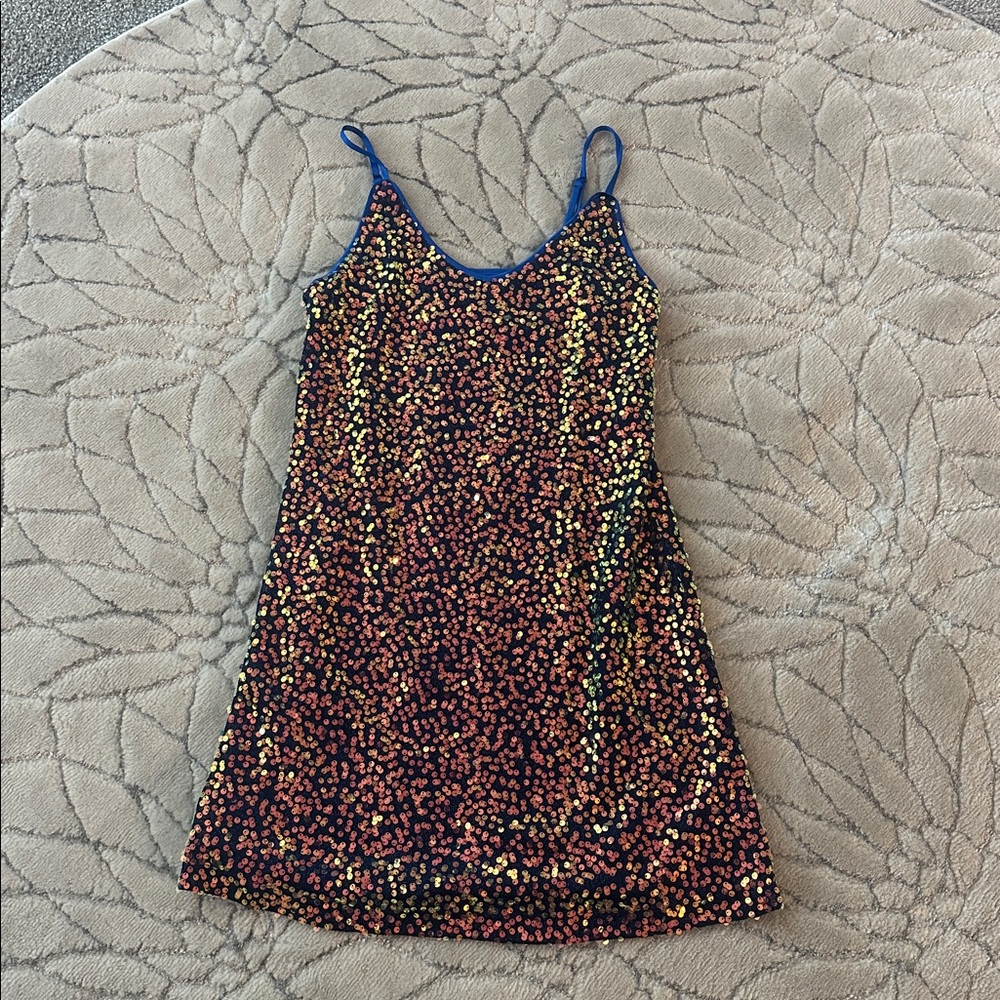 Allegra K Vibrant Sequin Mini Dress S-M